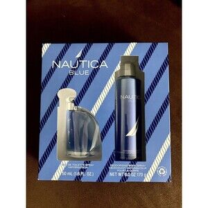 Nautica Blue Gift Set Eau De Toilette Spray 1.6 oz & Deodorizing Body Spray 6.0